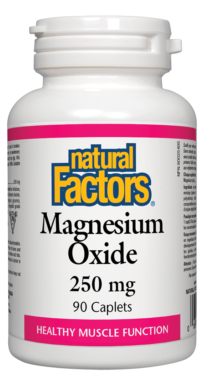 Natural Factors - Magnesium Oxide 250 mg - 90 Caplets