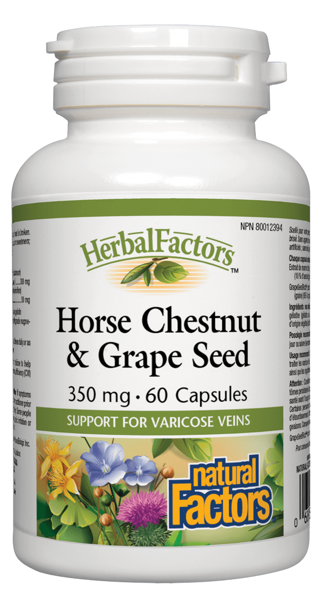 Natural Factors - Horse Chestnut & Grape Seed Extract - 60 Caps