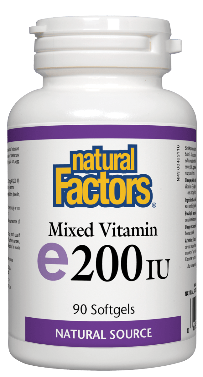 Natural Factors - Vitamin E - Mixed 200 IU - 90 SG