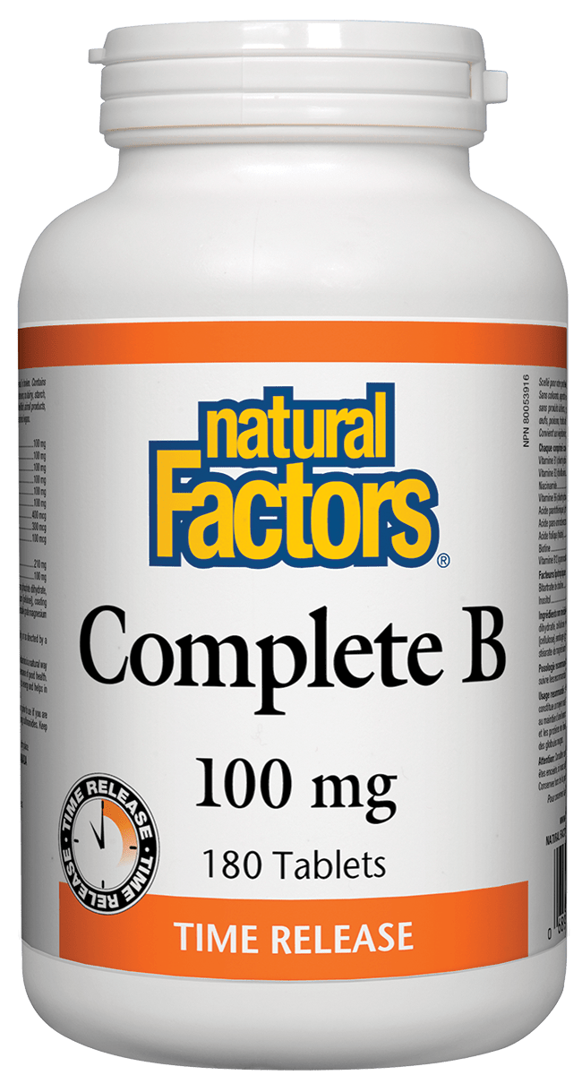 Natural Factors - Complete B Time Release 100mg - 180 Tabs