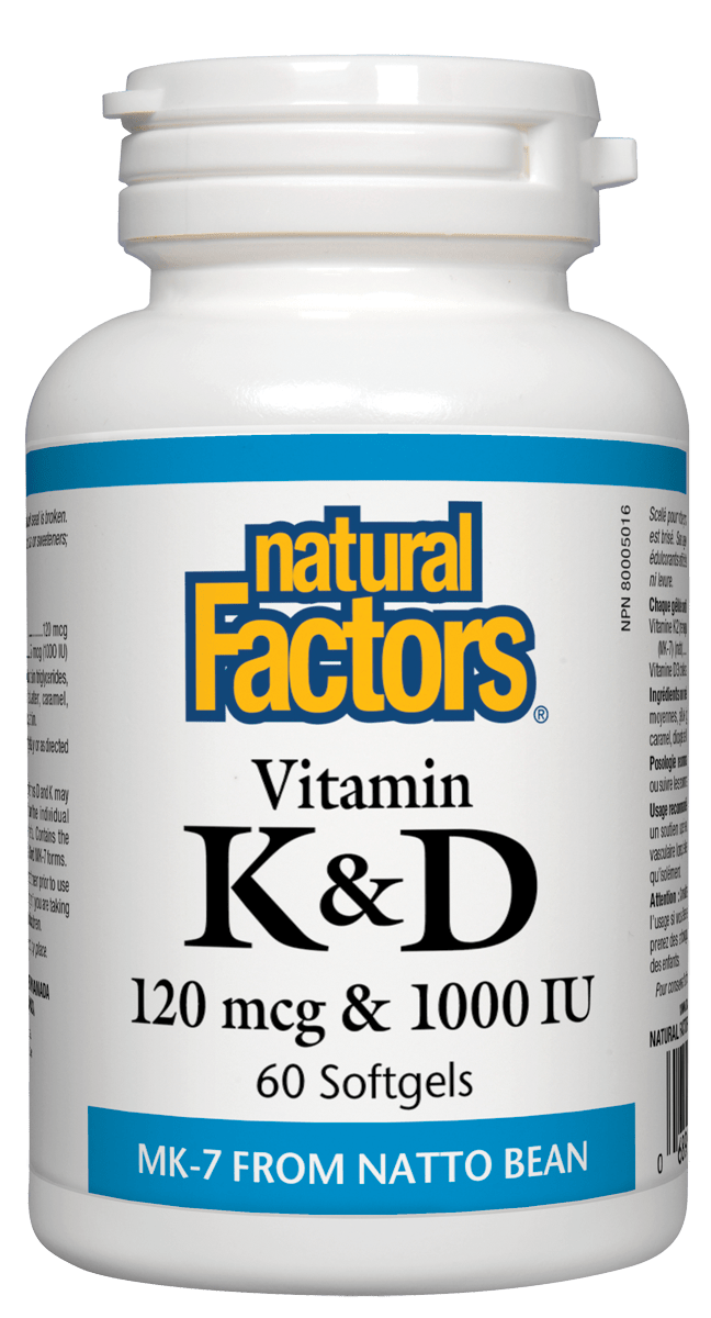 Natural Factors - Vitamin K & D 120 - 60 SG