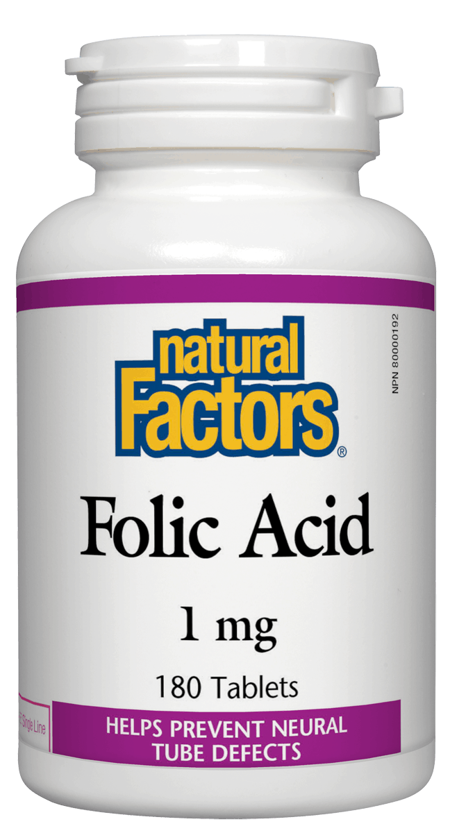 Natural Factors - Folic Acid 1 mg - 180 Tabs