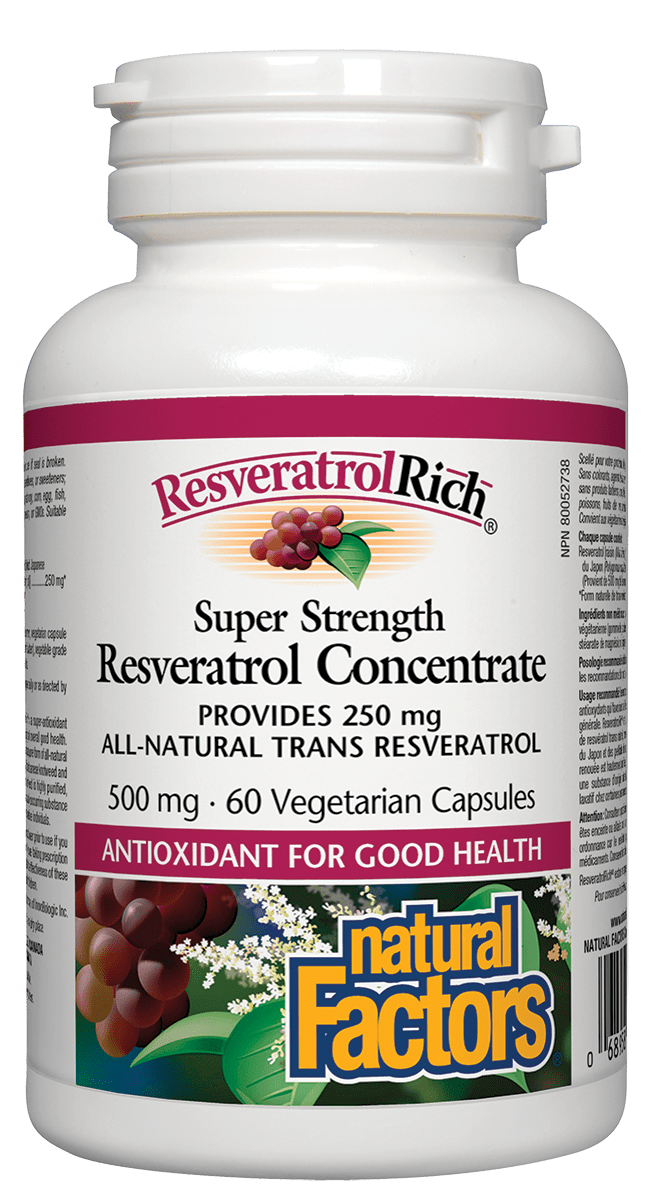 Natural Factors - Resveratrol Concentrate 500 mg - 60 V-Caps