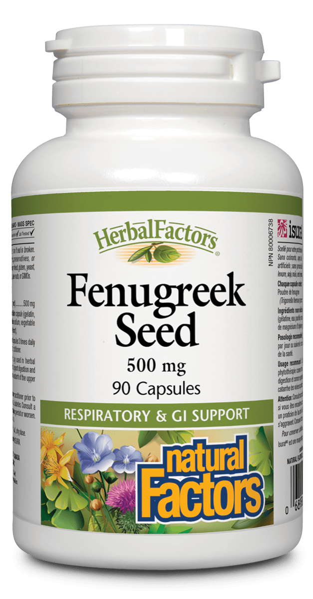 Natural Factors - Fenugreek Seed 500mg - 90 Caps