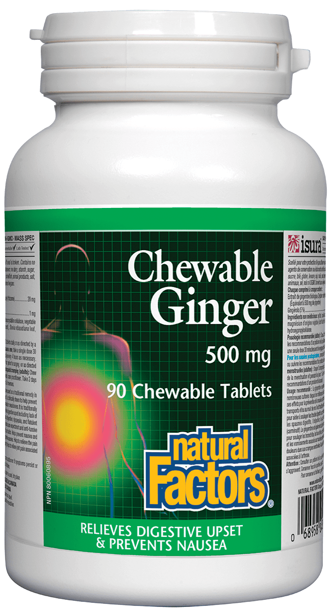Natural Factors - Ginger 500mg - 90 Chewable Tabs