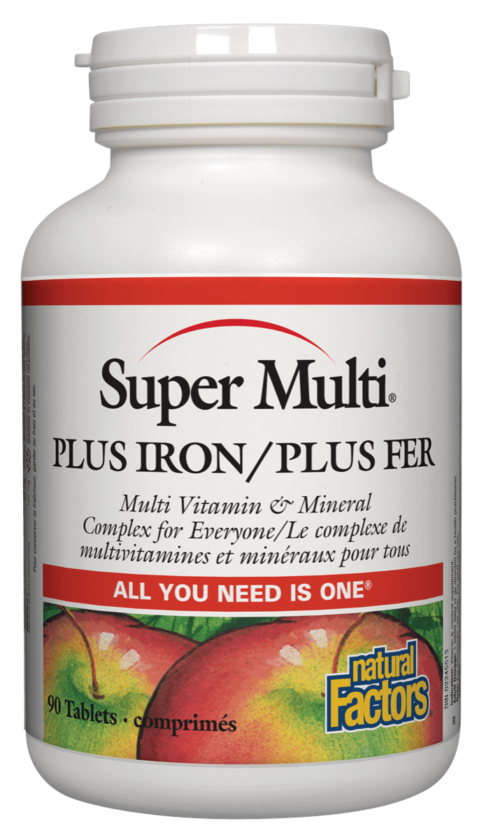 Natural Factors - Super Multi Plus Iron - 90 Tabs