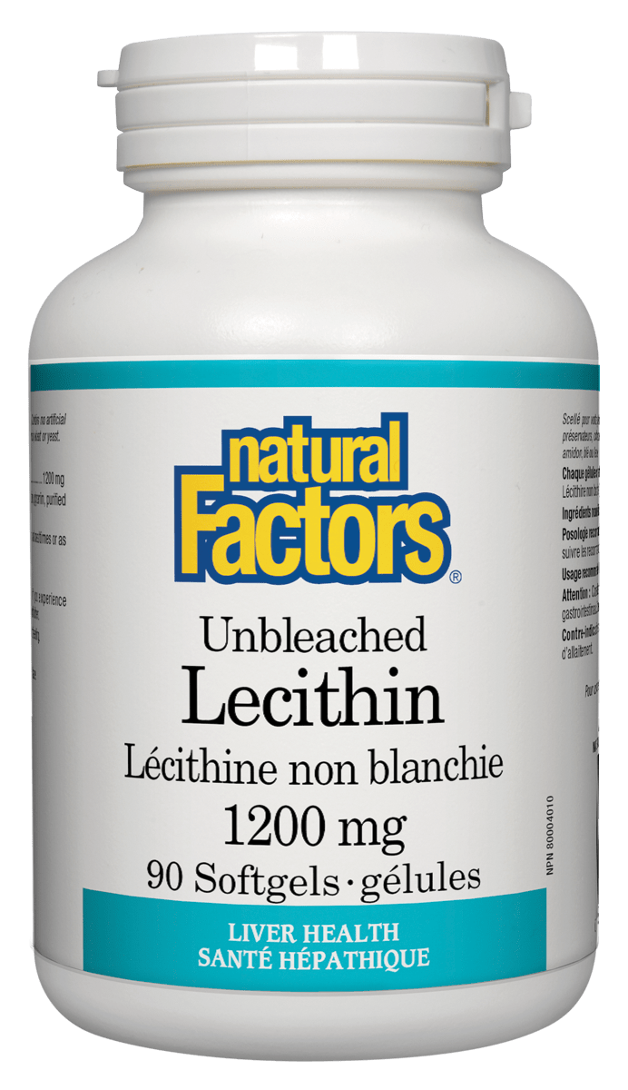 Natural Factors - Unbleached Lecithin 1200 mg - 90 SG