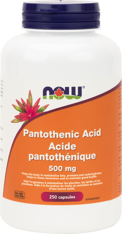 Now - Pantothenic Acid 500mg - 250 Caps