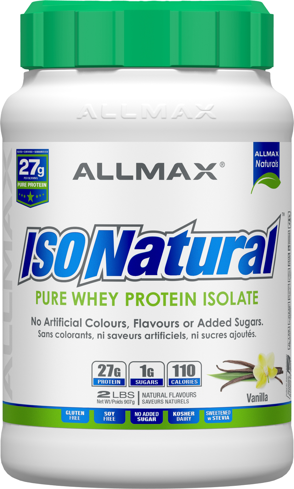 Allmax - IsoNatural - Whey Protein Isolate - Vanilla - 2lbs
