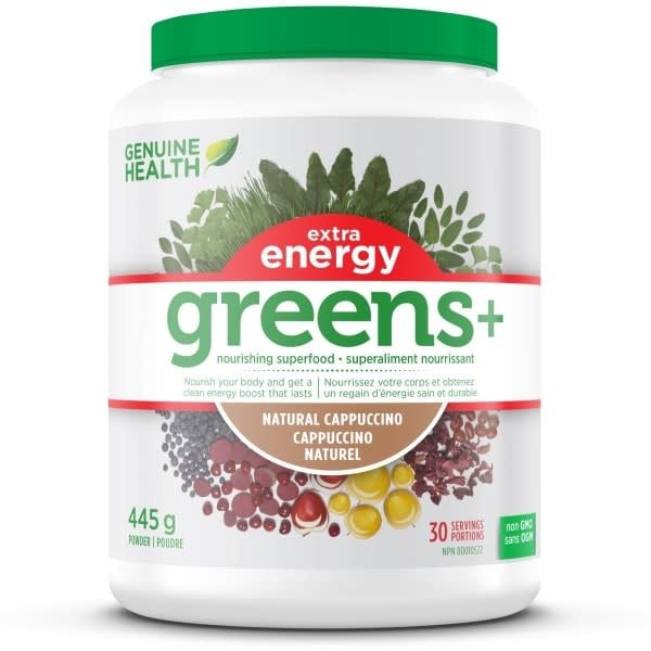 Genuine Health - Greens+ Extra Energy - Natural Cappuccino - 445g