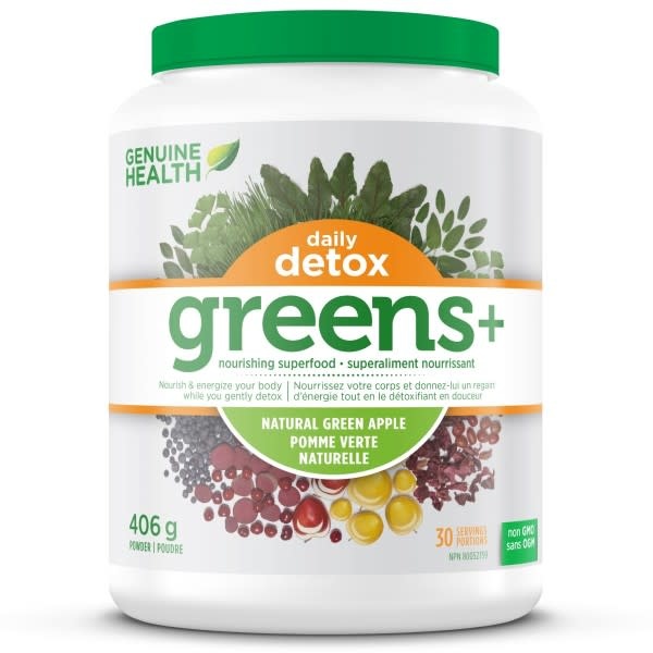 Genuine Health - Greens + Daily Detox Green Apple - 406g