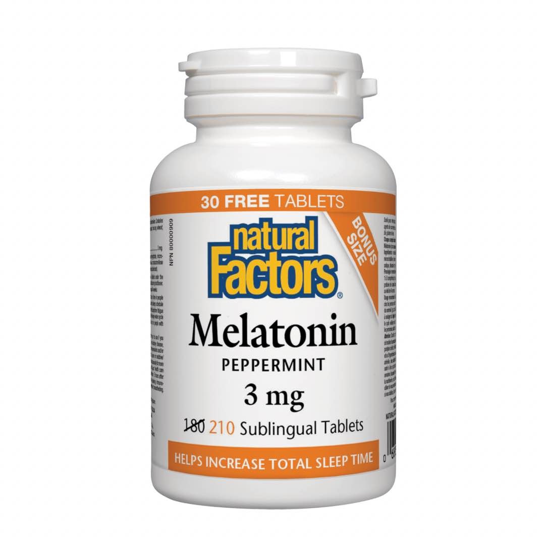 Natural Factors - Melatonin - Peppermint 3mg - 210 Sublingual