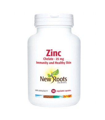 New Roots - Zinc Chelate 25mg - 90 Vegi Caps