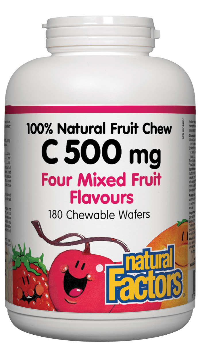 Natural Factors - Vitamin C 500 mg - Four Mixed Fruit - 180 Chewable