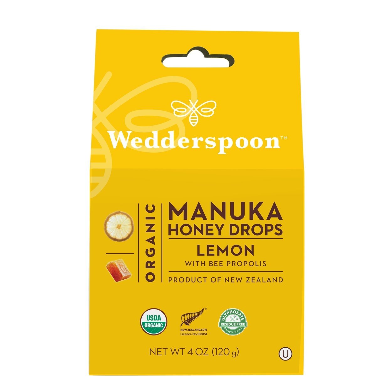 Wedderspoon - Manuka Honey Drops - Lemon w/ Bee Propolis - 120g