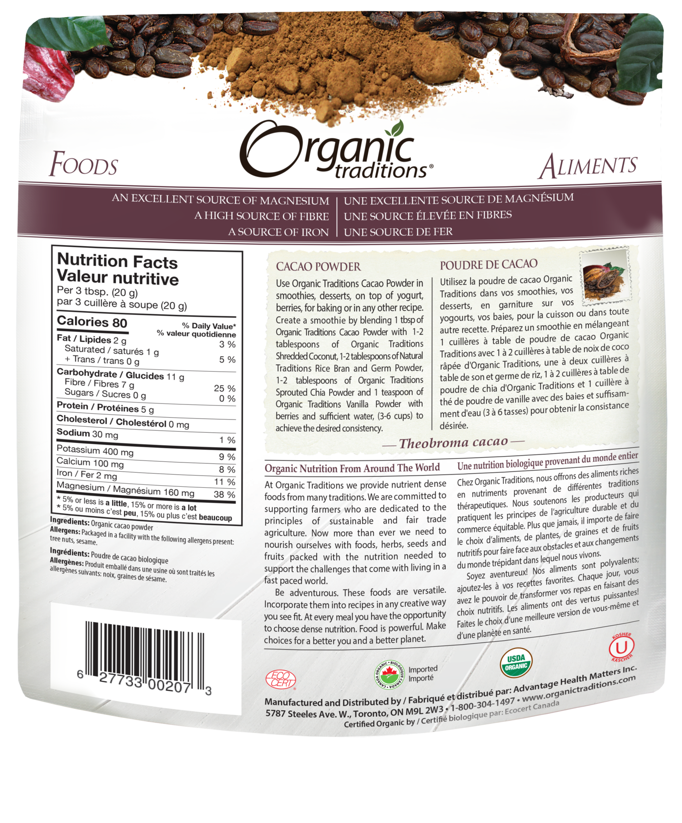 Organic Traditions - Cacao Powder - 227g