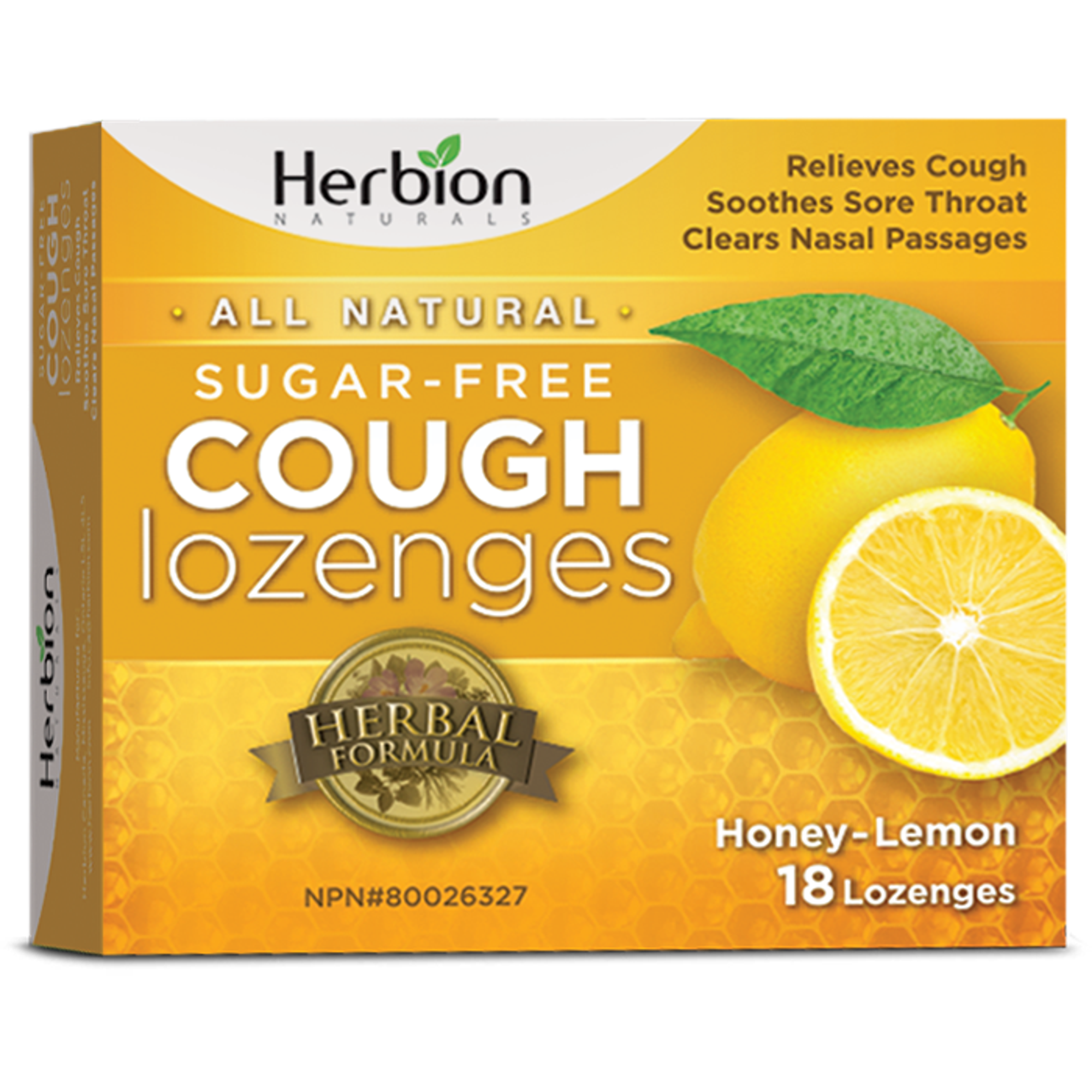 Herbion - Cough Lozenges - Sugar Free Honey Lemon - 18 Lozenges