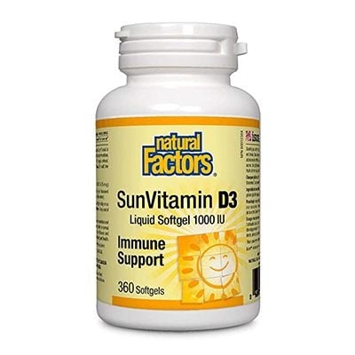 Natural Factors - Vitamin D3 1000 IU - 360 SG
