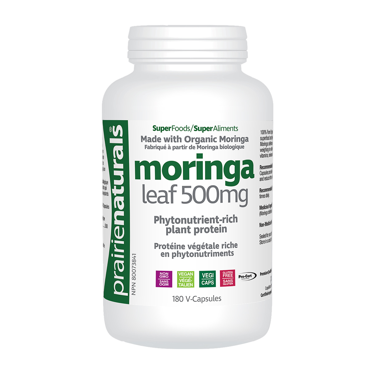 Prairie Naturals - Moringa Leaf 500mg - 180 Caps