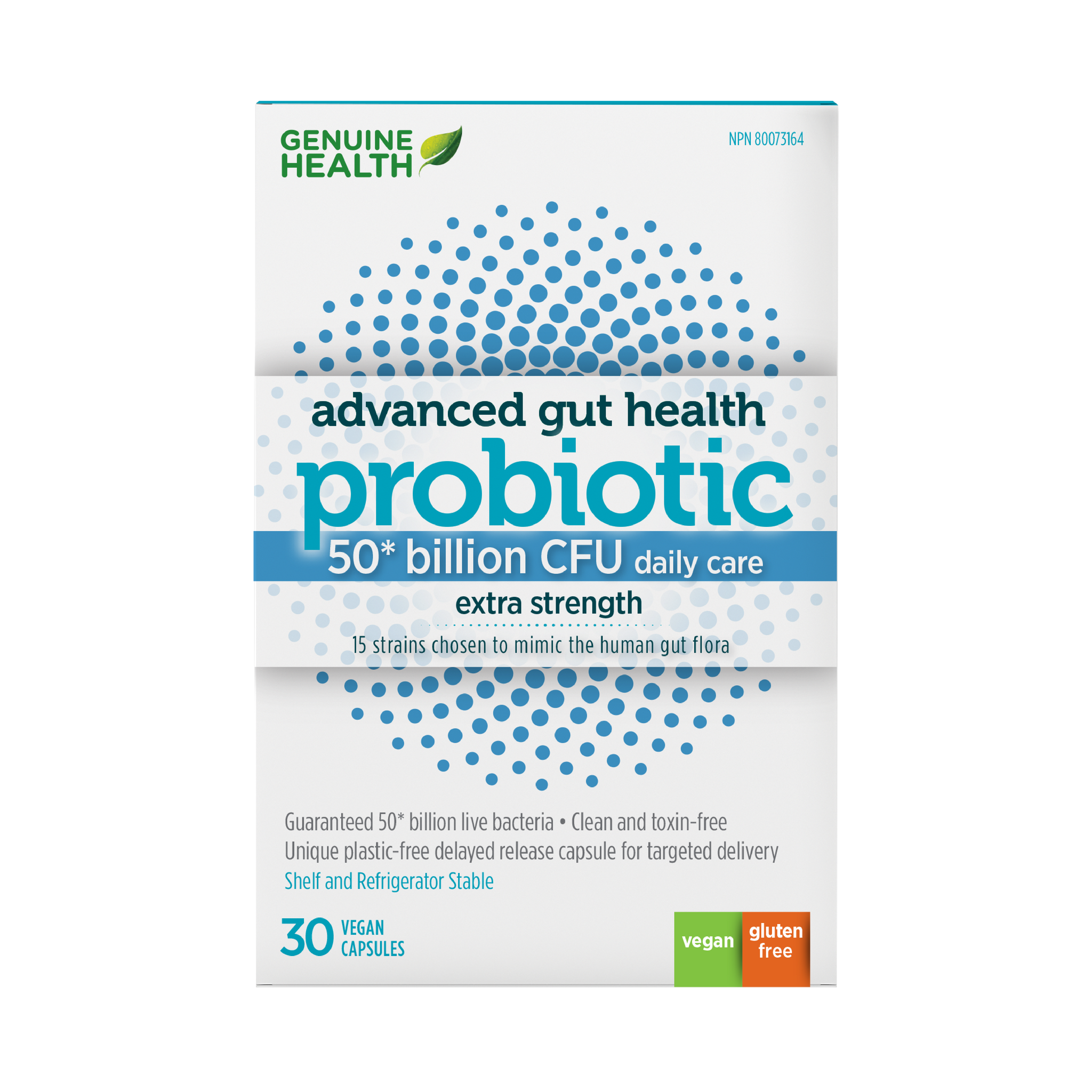 Genuine Health - Advanced Gut Health Probiotic - 50 billion - 30 V-Caps