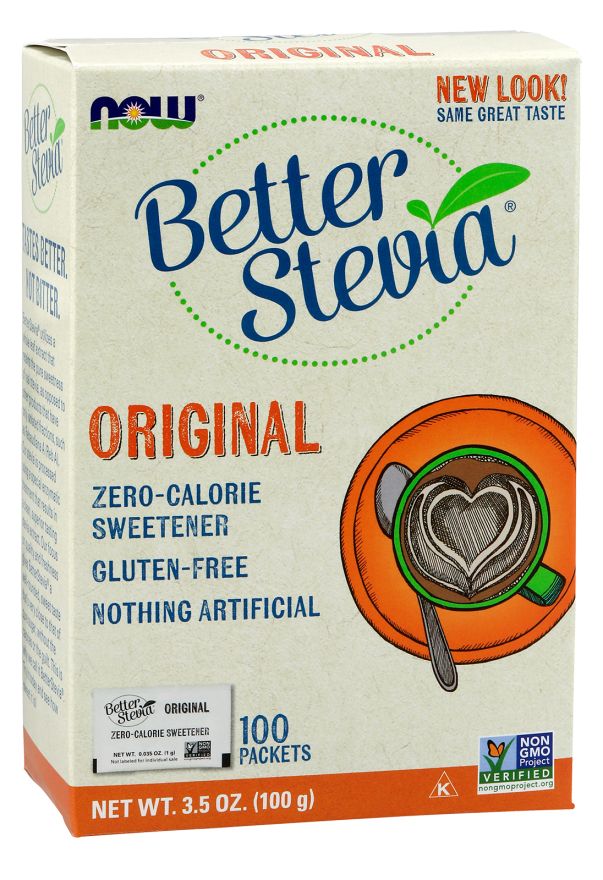 Now - BetterStevia - Powdered Sweetener - Original - 100 Packets