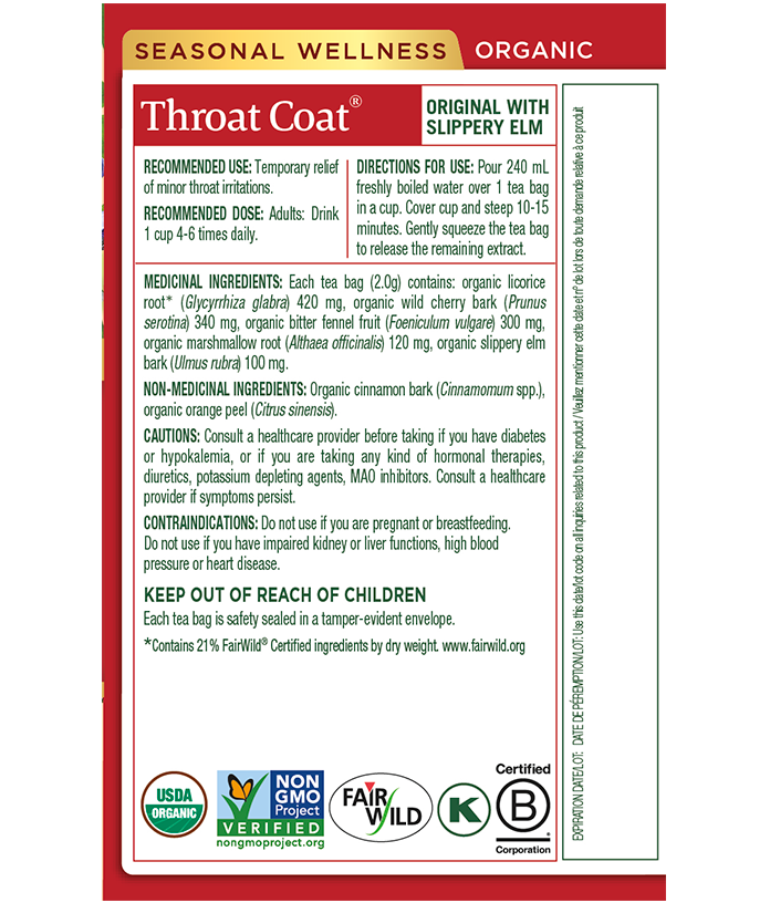 Traditional Medicinals - Throat Coat - 16 TB