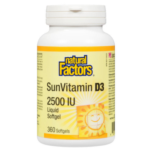 Natural Factors - Vitamin D3 2500 IU - 360 SG