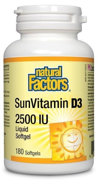 Natural Factors - Vitamin D3 2500 IU - 180 SG