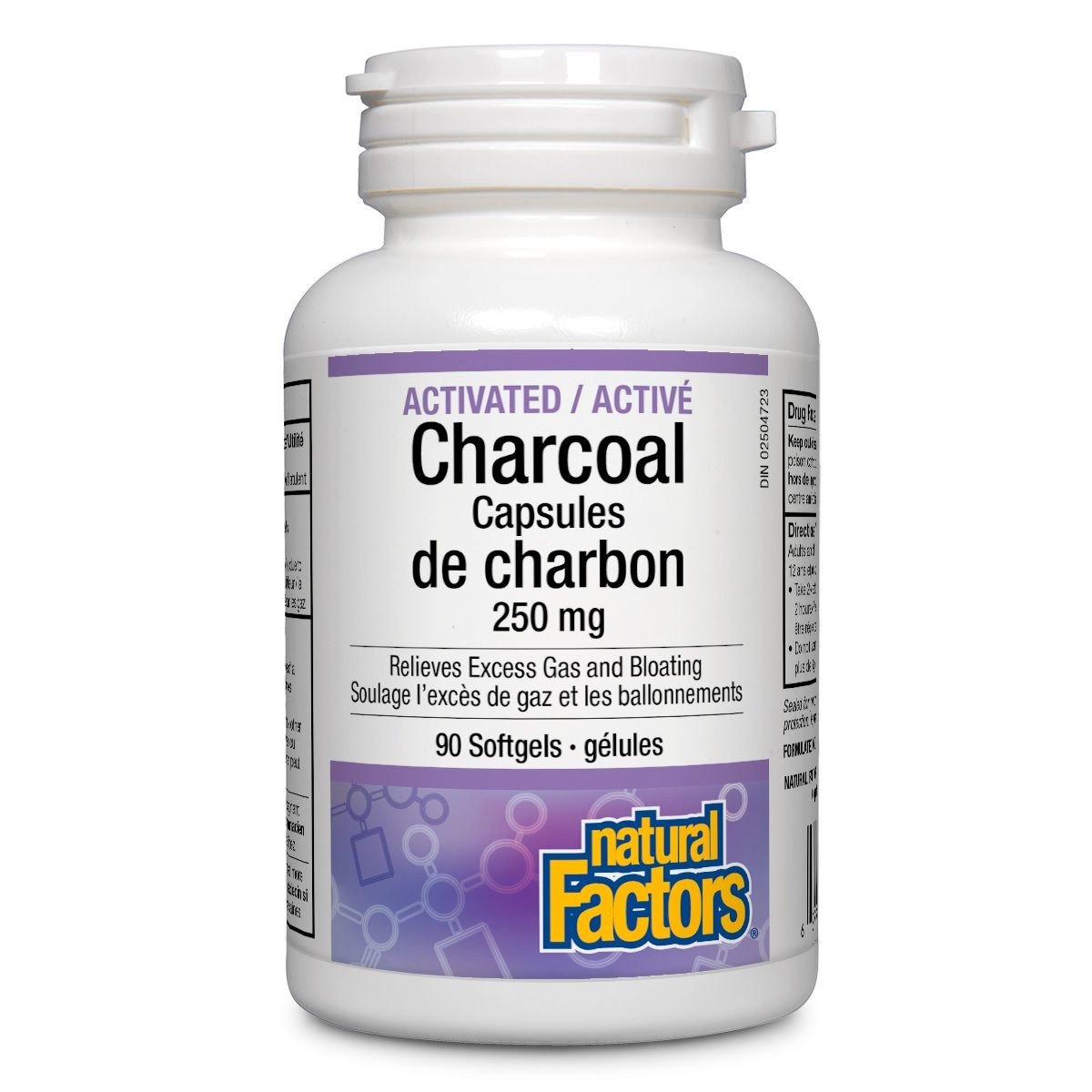 Natural Factor - Activated Charcoal - 250 mg - 90 Softgels