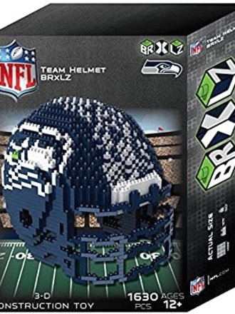 FOCO BRXLZ NFL Seattle Seahawks Football Helmet 3-D Construction Toy 