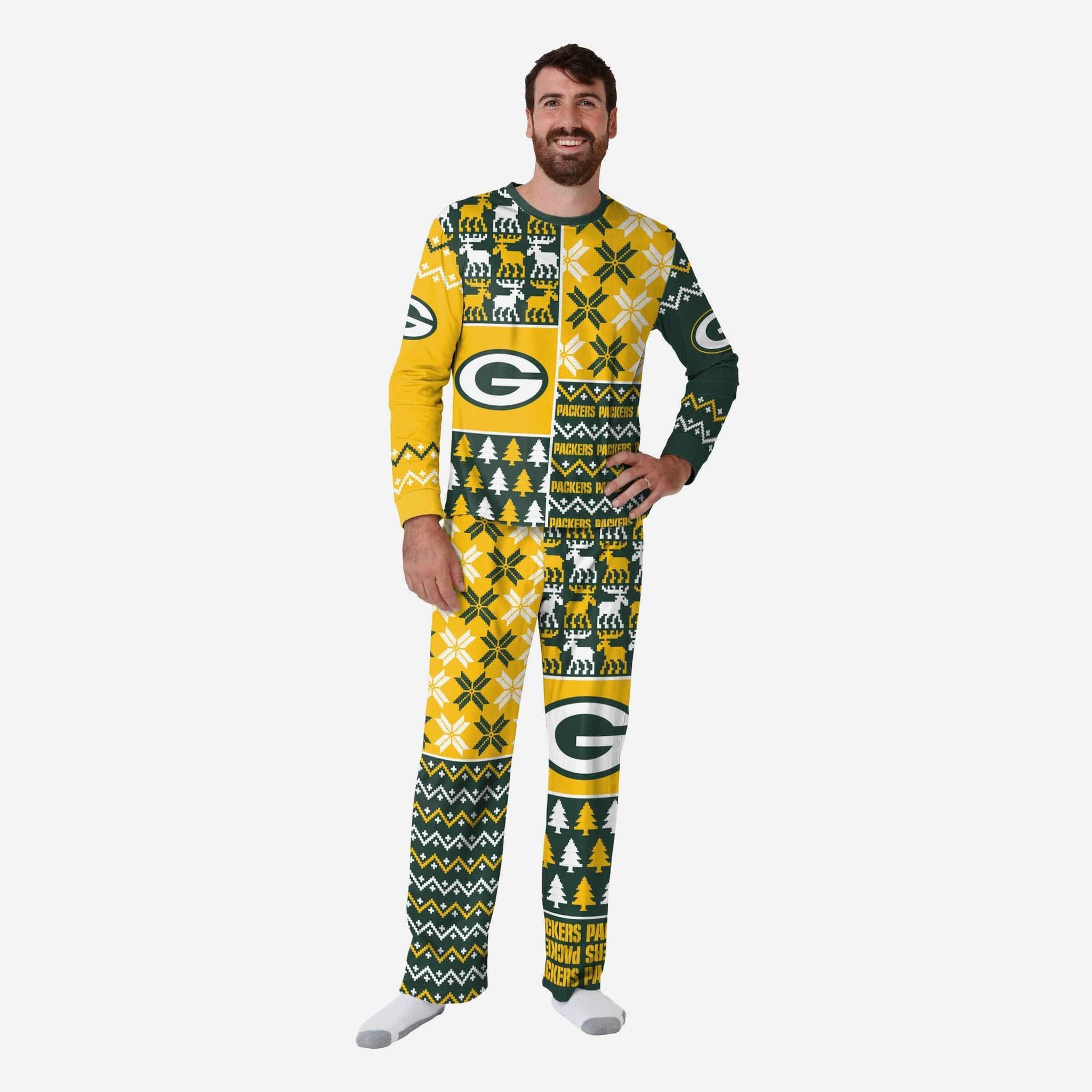 FOCO NFLGB PACKERS CREW NECK PAJAMA SET Pre Game