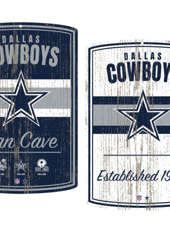 Dallas Cowboys 16x23 2 Pack Established Faux Wood Wall Signs 