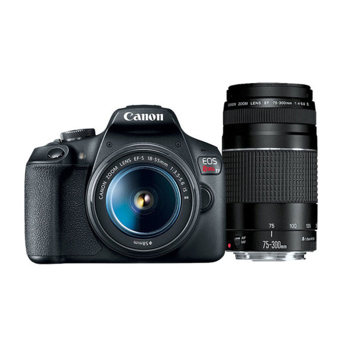 Canon EOS Rebel T7 DSLR Camera with 18-55mm and 75-300mm Lenses
