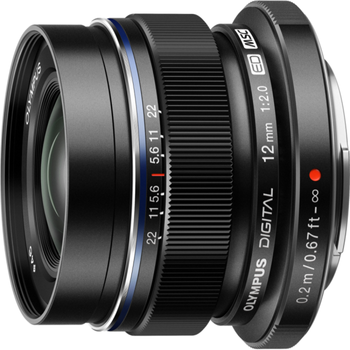 Olympus M.Zuiko Digital ED 12mm f/2 Lens (Black)