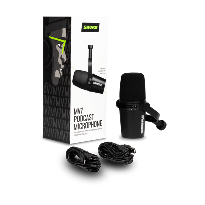 Shure MV7 Podcast Microphone (Black)