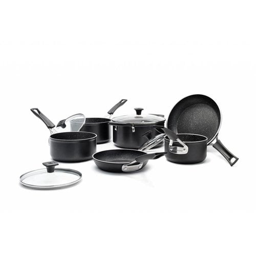 Batterie de cuisine en aluminium forgé 10 pièces,  antiadhésif 