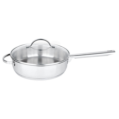 Couvercle en verre trempé jonc INOX 30 cm avec bouton INOX - LEFEF COOKING