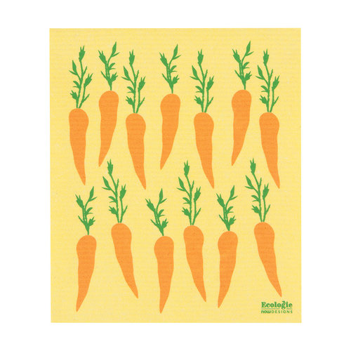 Essuie-tout en éponge à imprimé carottes