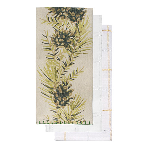 Shimmer Pinecone Dishtowel Set
