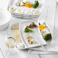 Square Fondue Plate, set of 4