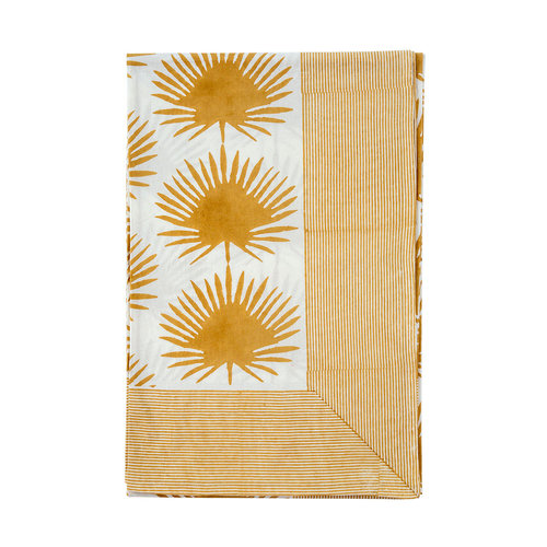 Yellow Palm Print Tablecloth