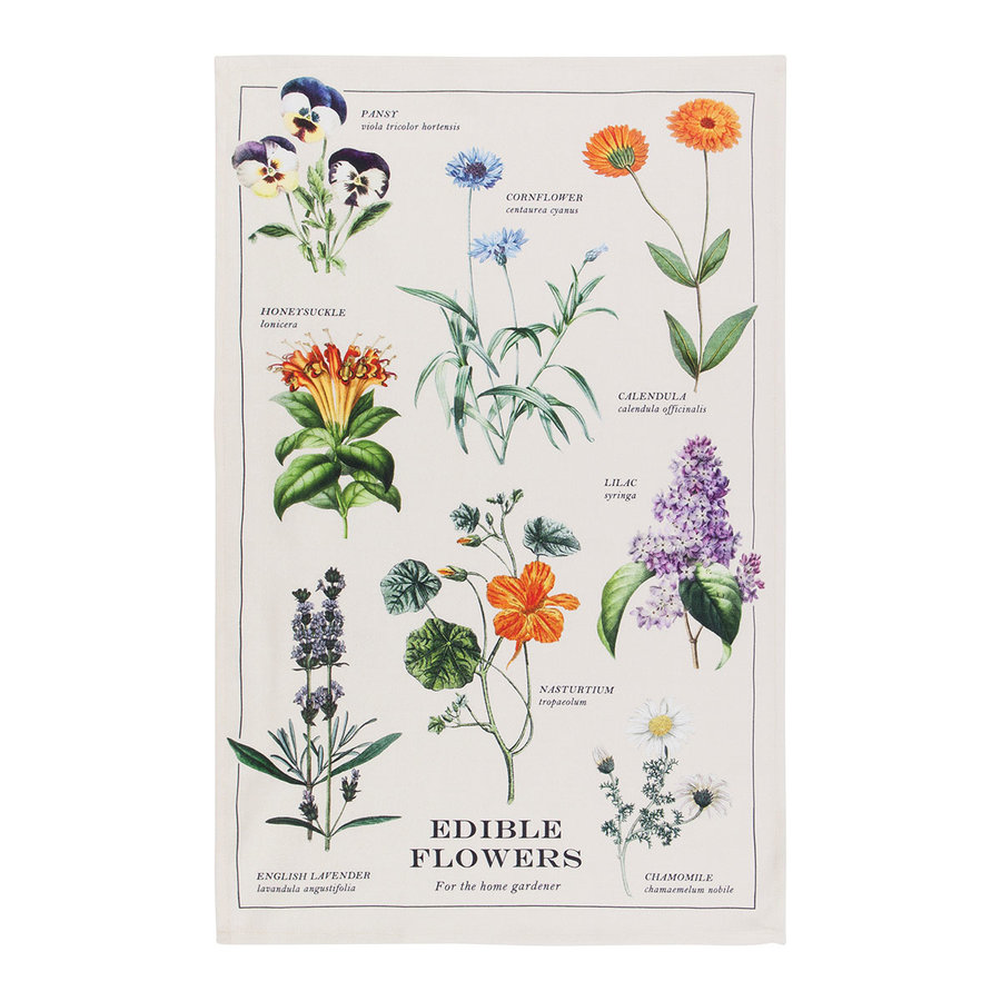 Edible Flowers Printed Dishtowel - Photo 0