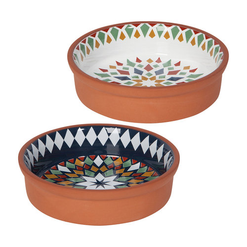 Small Kaleidoscope Terracotta Bowl, set of 2