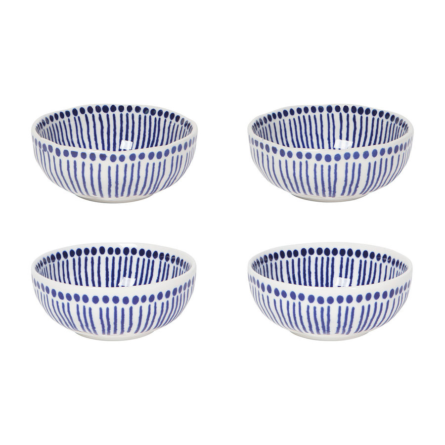 Ensemble de 4 petits bols, bleu et blanc - Photo 0