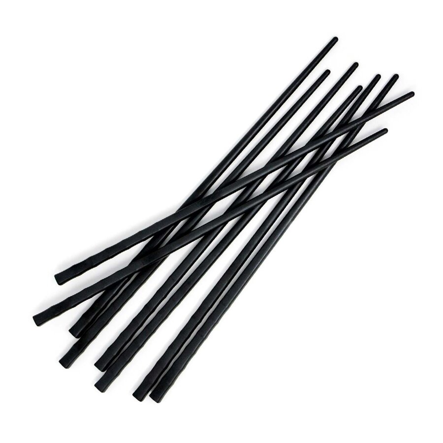 Baguettes réutilisables, ens de 4 paires, noir - Photo 0