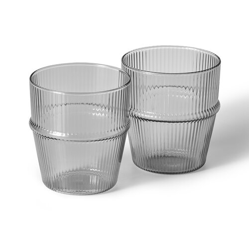 Verres en verre fumé noir, ensemble de 2 RICARDO