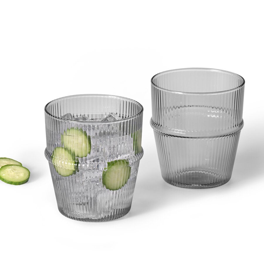 Verres en verre fumé noir, ensemble de 2 RICARDO - Photo 1