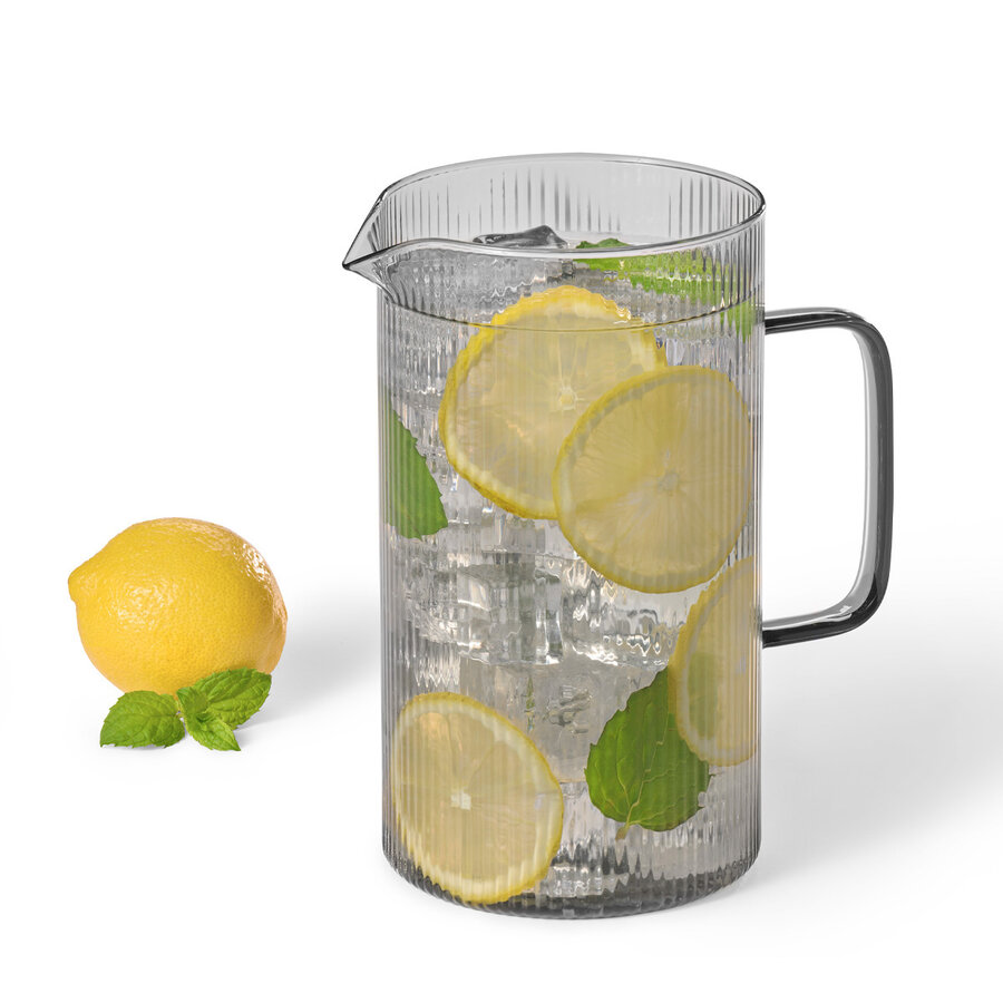 Pichet en verre fumé noir 1 litre RICARDO - Photo 1