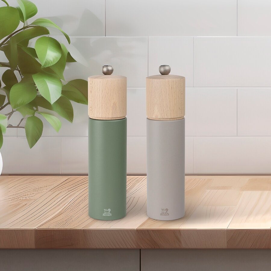 Peugeot Manual Beech Wood Pepper Mill in Fern Green, 8" - Photo 1