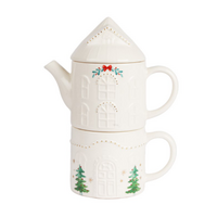 Théière et tasse empilables